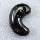 Japanese Natural Black 鉱山産 Quartz Magatama 30mm 9.9g with Directory Card (ID:31998)