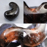 Japanese Natural Black 鉱山産 Quartz Magatama 30mm 9.9g with Directory Card (ID:31998)