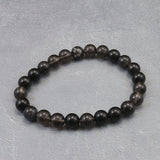Japanese Natural Obsidian 8mm Bead Bracelet 16.7g (ID:32194)