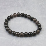 Japanese Natural Obsidian 8mm Bead Bracelet 16.7g (ID:32194)