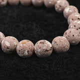Japanese Natural Red Io Stone 10mm Bead Bracelet 21.9g (ID:34441)
