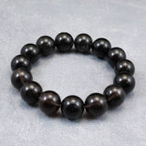 Japanese Natural Obsidian 13.5mm Bead Bracelet 48.1g (ID:35656)