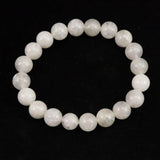 Japanese Natural Gray Quartz 10mm Bead Bracelet 27.1g (ID:35859)