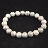 Japanese Natural Light Gray Churaumi Stone 10mm Bead Bracelet 27.5g (ID:36556)