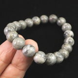 Japanese Natural Light Gray Churaumi Stone 10mm Bead Bracelet 27.5g (ID:36556)