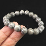 Japanese Natural Light Gray Churaumi Stone 10mm Bead Bracelet 27.5g (ID:36556)