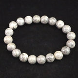 Japanese Natural Light Gray Churaumi Stone 10mm Bead Bracelet 27.5g (ID:36556)