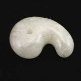 Japanese Natural Gray Quartz 33mm Magatama 13.2g (ID:36763)