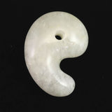 Japanese Natural Gray Quartz 33mm Magatama 13.2g (ID:36763)