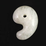 Japanese Natural Gray Quartz 33mm Magatama 13.2g (ID:36763)
