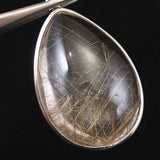 Japanese Natural Quartz ルチル入 ドロップ型 Pendanttop 30mm 11.2g with Directory Card (ID:36769)