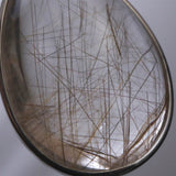 Japanese Natural Quartz ルチル入 ドロップ型 Pendanttop 30mm 11.2g with Directory Card (ID:36769)