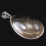 Japanese Natural Quartz ルチル入 ドロップ型 Pendanttop 30mm 11.2g with Directory Card (ID:36769)