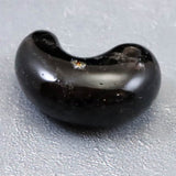 Japanese Natural Black 鉱山産 Quartz Magatama 30mm 10.3g with Directory Card (ID:37100)