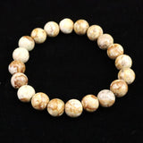 Japanese Natural Brown Himekawa Rhyolite 10mm Bead Bracelet 28.5g (ID:37567)