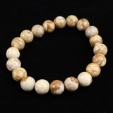 Japanese Natural Brown Himekawa Rhyolite 10mm Bead Bracelet 28.5g (ID:37567)