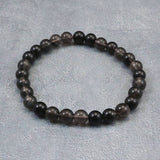 Japanese Natural Obsidian 7mm Bead Bracelet 12.5g (ID:37614)
