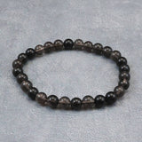 Japanese Natural Obsidian 7mm Bead Bracelet 12.5g (ID:37614)