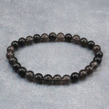 Japanese Natural Obsidian 7mm Bead Bracelet 12.5g (ID:37614)