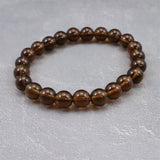 Japanese Natural Smoky Quartz 8mm Bead Bracelet 19.3g (ID:39202)