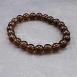 Japanese Natural Smoky Quartz 8mm Bead Bracelet 19.3g (ID:39202)
