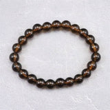 Japanese Natural Smoky Quartz 8mm Bead Bracelet 19.3g (ID:39202)