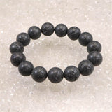 Japanese Natural Mt. Fuji Basalt Lava 15mm Bead Bracelet 72.2g (ID:39281)