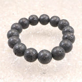 Japanese Natural Mt. Fuji Basalt Lava 15mm Bead Bracelet 72.2g (ID:39281)