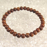 Japanese Natural Keyaki Zelkova Wood 6.5mm Bead Bracelet 3.4g (ID:40331)