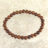 Japanese Natural Keyaki Zelkova Wood 6.5mm Bead Bracelet 3.4g (ID:40331)