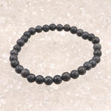 Japanese Natural Mt. Fuji Basalt Lava 6mm Bead Bracelet 10.7g (ID:40451)