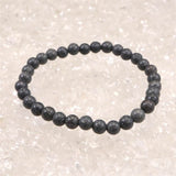 Japanese Natural Mt. Fuji Basalt Lava 6mm Bead Bracelet 10.7g (ID:40451)