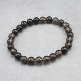 Japanese Natural Obsidian 7.5mm Bead Bracelet 13.7g (ID:40677)