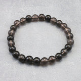 Japanese Natural Obsidian 7.5mm Bead Bracelet 13.7g (ID:40677)