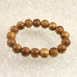 Japanese Natural Ise Cedar Wood 13mm Bead Bracelet 9.5g (ID:40805)