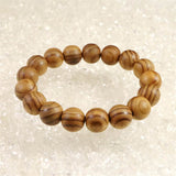 Japanese Natural Ise Cedar Wood 13mm Bead Bracelet 9.5g (ID:40805)