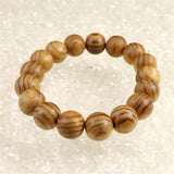 Japanese Natural Ise Cedar Wood 13mm Bead Bracelet 9.5g (ID:40805)