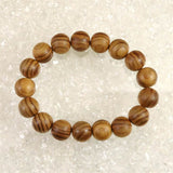 Japanese Natural Ise Cedar Wood 13mm Bead Bracelet 9.5g (ID:40805)