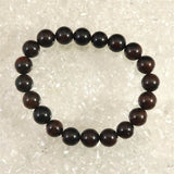 Japanese Natural Vermilion Obsidian Beni Tokachi 9.5mm Bead Bracelet 21.6g (ID:40836)