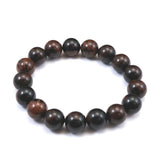 Japanese Natural Vermilion Obsidian Beni Tokachi 12mm Bead Bracelet 36.7g (ID:41394)