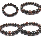 Japanese Natural Vermilion Obsidian Beni Tokachi 12mm Bead Bracelet 36.7g (ID:41394)