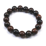 Japanese Natural Vermilion Obsidian Beni Tokachi 12mm Bead Bracelet 36.7g (ID:41394)