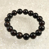 Japanese Natural Vermilion Obsidian Beni Tokachi 12mm Bead Bracelet 35.0g (ID:41741)