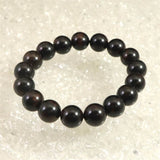 Japanese Natural Vermilion Obsidian Beni Tokachi 12mm Bead Bracelet 35.0g (ID:41741)
