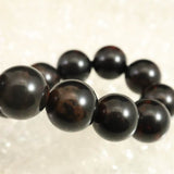 Japanese Natural Vermilion Obsidian Beni Tokachi 12mm Bead Bracelet 35.0g (ID:41741)