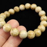 Japanese Natural Tourmaline Himekawa Rhyolite 10mm Bead Bracelet 28.1g (ID:42716)