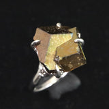 Japanese Natural Rainbow Andradite Garnet 13mm Rough Stone Ring 4.83g (ID:42735)