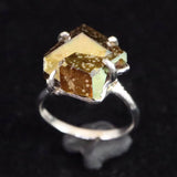 Japanese Natural Rainbow Andradite Garnet 13mm Rough Stone Ring 4.83g (ID:42735)