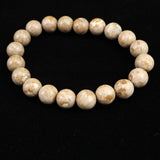Japanese Natural Himekawa Rhyolite 10mm Bead Bracelet 28.5g (ID:43354)