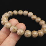 Japanese Natural Himekawa Rhyolite 10mm Bead Bracelet 28.5g (ID:43354)